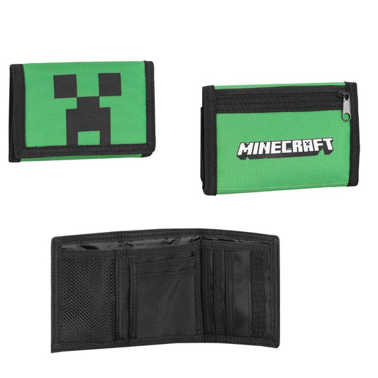 Portafoglio a strappo minecraft verde-nero