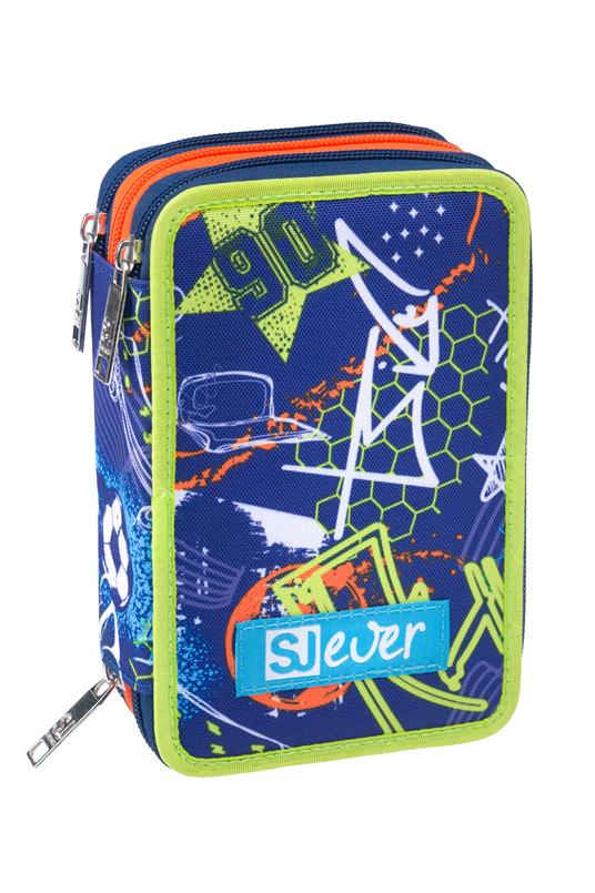 Astuccio 3 Zip Sj Gang Sj Ever Goalstreet Boy, Blue Print