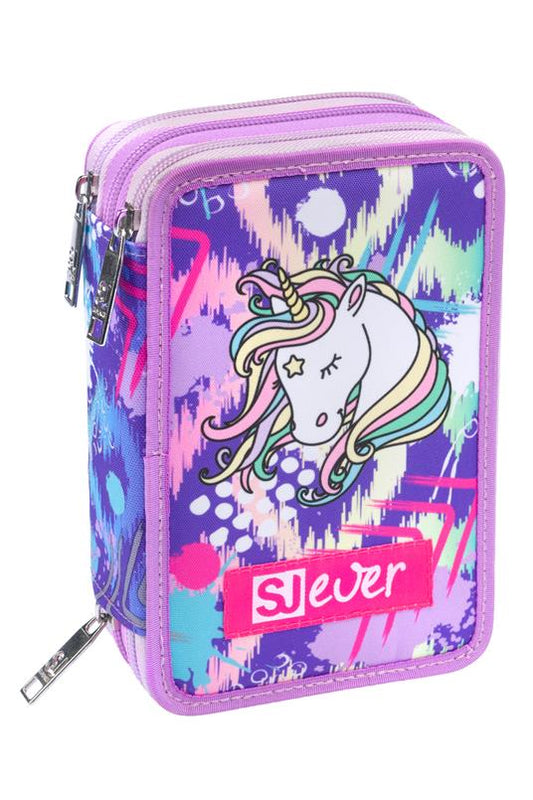 Astuccio 3 Zip Sj Gang Sj Ever Oneunicorn Girl, Cactus Flower