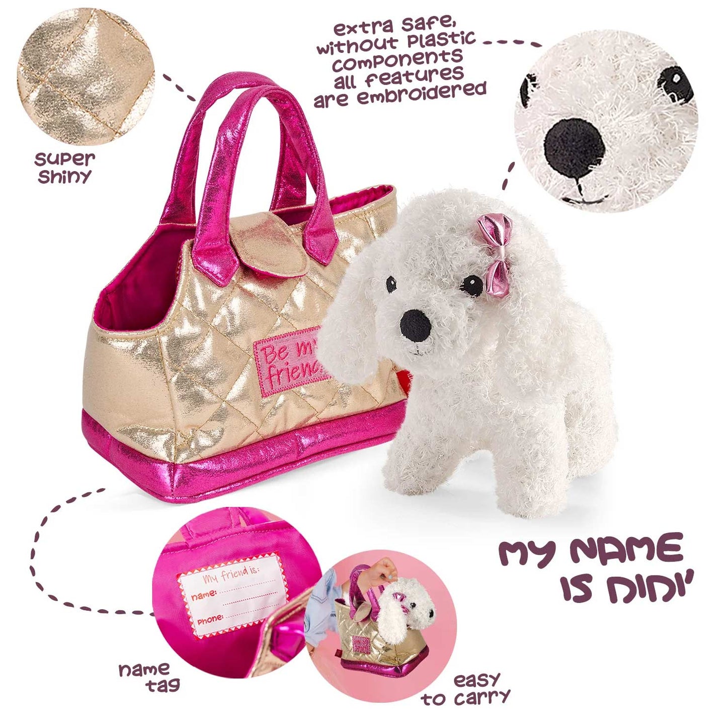 Mini Bag con Peluche Dudù Dog Perletti Toys