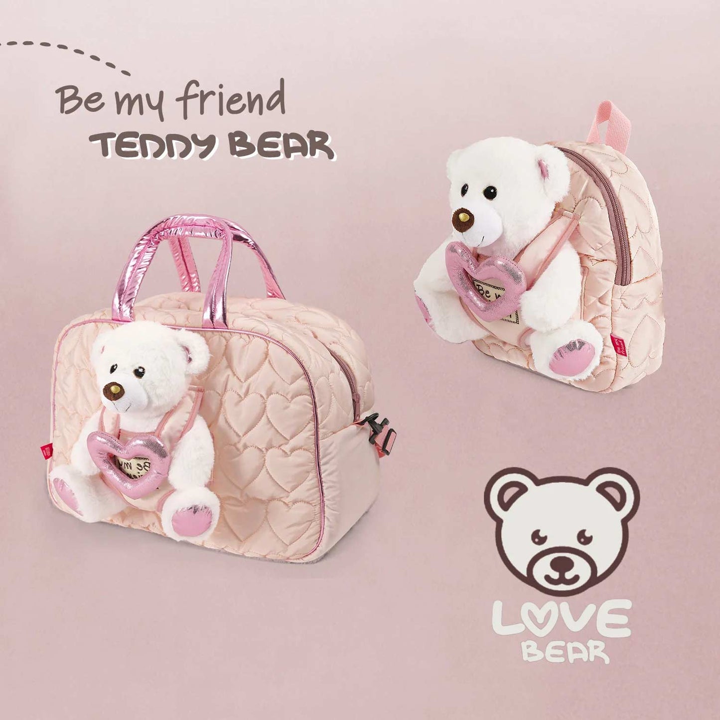 Mini Zaino con Peluche Teddy Bear Perletti Toys