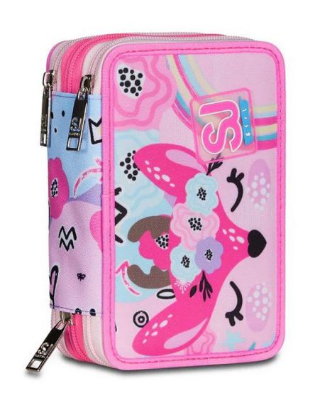 Astuccio scuola 3 zip SJ Pinkhugs