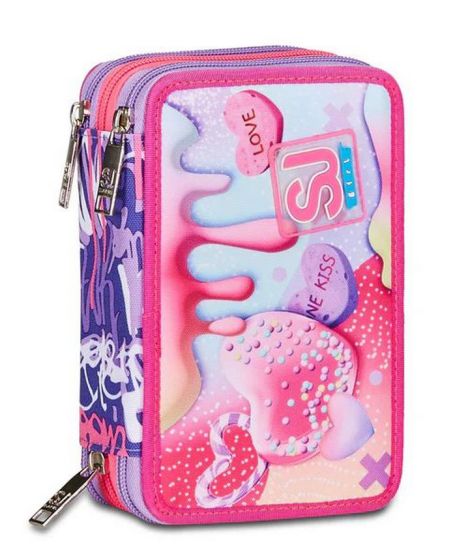 Astuccio scuola 3 zip SJ Sphere Full Girl