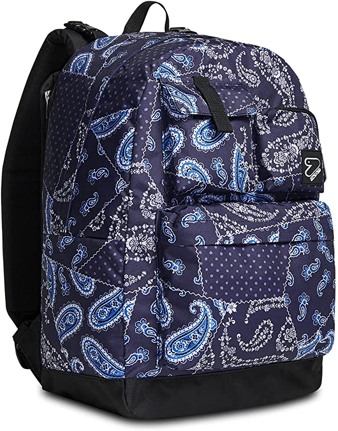 Zaino scuola Reversible Pockets Seven Blue Cashmere con auricolari wireless, Blue Marine