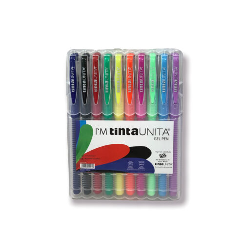 Set 10 Penne Gel Tinta Unita con Custodia