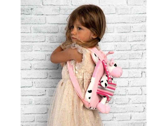 Connie Cow Reversible Zaino Con Peluche 25cm Perletti