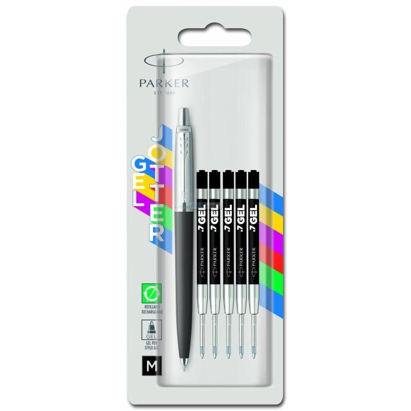 PENNA PARKER JOTTER + 5 REFIL SFERA GEL NERA