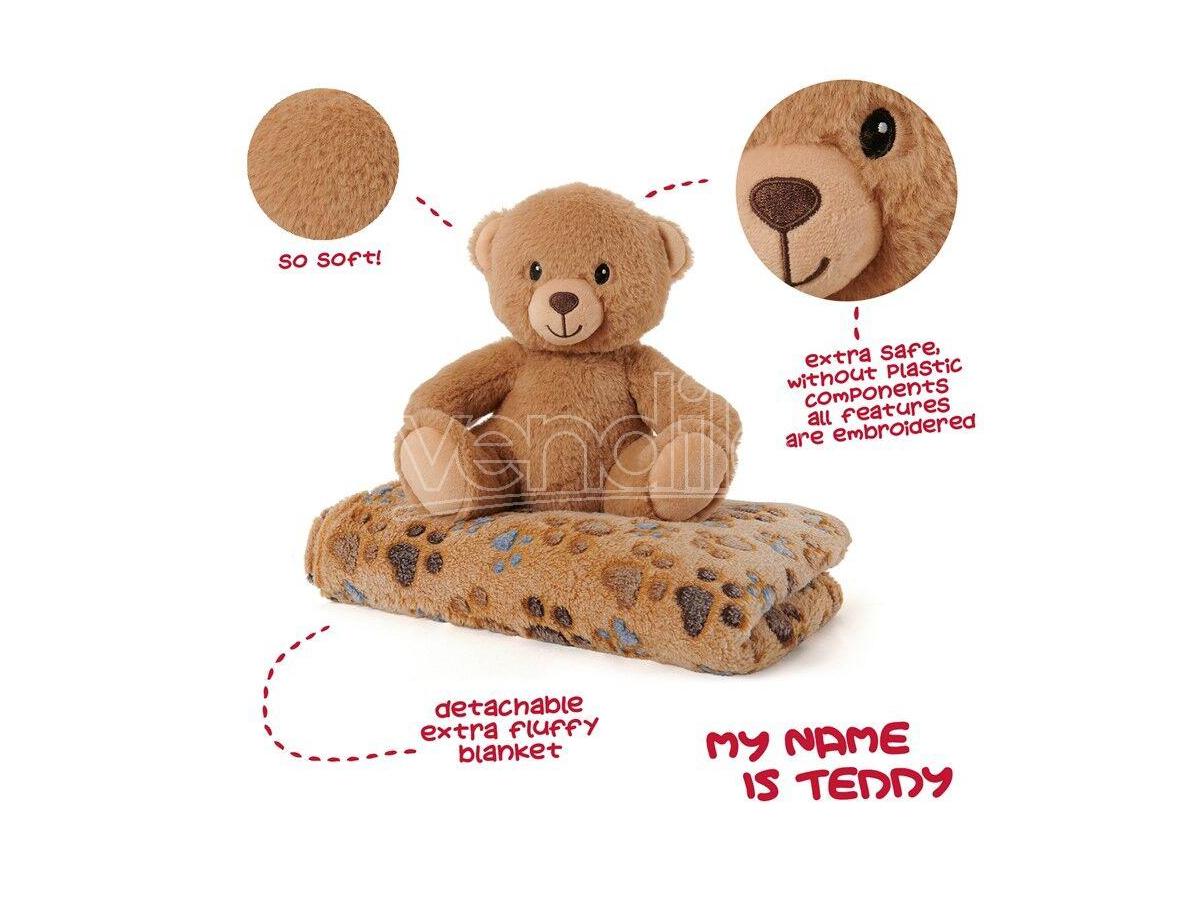 COPERTINA + PELUCHE TEDDY BEAR PERLETTI TOYS