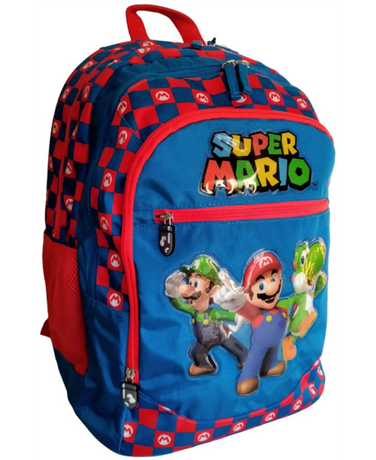 ZAINO SCUOLA ORGANIZZATO SUPERMARIO